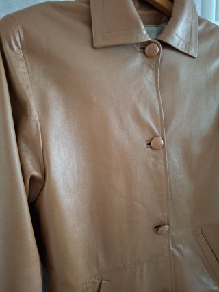 Chaqueta Piel Auténtica Camel Talla XL