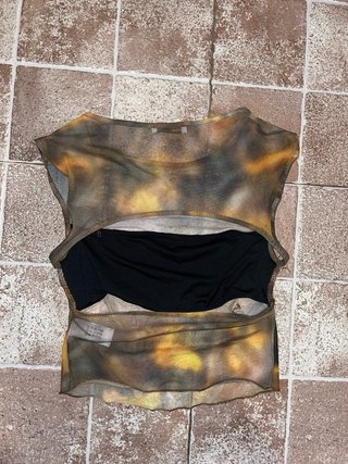 Top Bershka Malla Estampado Multicolor Talla S