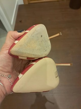 Zapatos tacón lunares CH