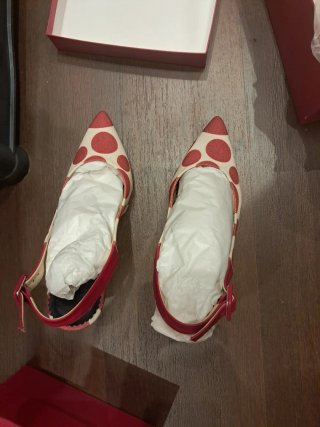 Zapatos tacón lunares CH