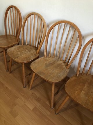 4 Sillas de Comedor Haya Ikea para restaurar