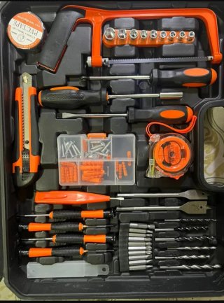Kit herramientas taladro 2 baterías