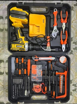 Kit herramientas taladro 2 baterías