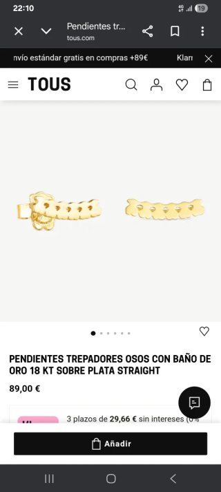 Pendientes Tous Dorados