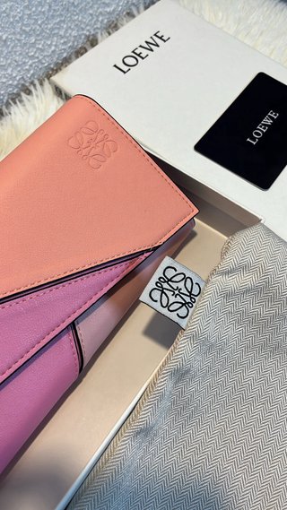 Carteira Loewe Puzzle Laranja e Rosa