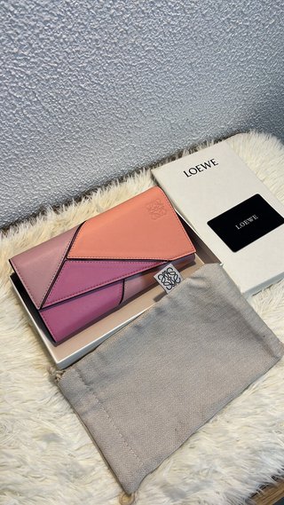 Carteira Loewe Puzzle Laranja e Rosa
