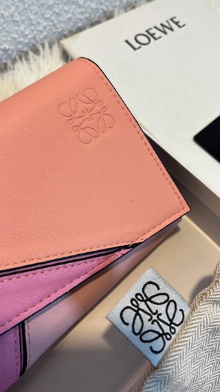 Carteira Loewe Puzzle Laranja e Rosa