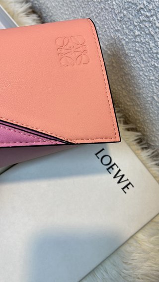 Carteira Loewe Puzzle Laranja e Rosa
