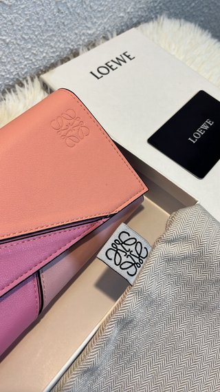 Carteira Loewe Puzzle Laranja e Rosa