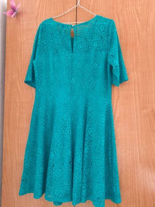 Vestido Bonmarche Talla M Encaje Verde Azulado