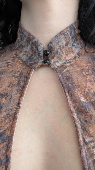 Vestito lungo fantasia vedo non vedo con spacco