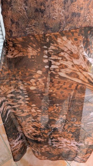 Vestito lungo fantasia vedo non vedo con spacco