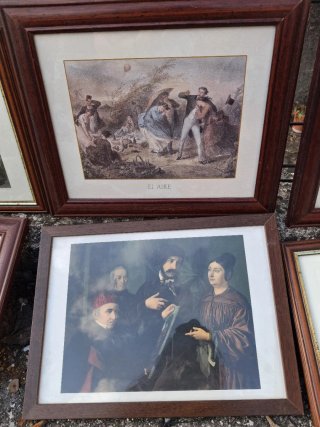 Cornici arte povera  con stampe antiche 7 euro cad