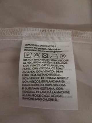 Camisa H&M Beige Manga Corta Talla XL