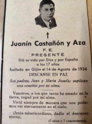 Recordatorio fusilados Gijón 1936