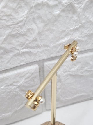 Pendientes Chapados Oro 18k Perlas y Circonitas