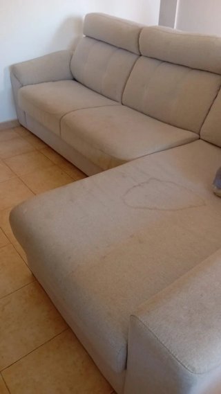 Sofá modular tela beige y gris