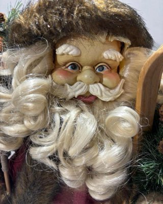 Papá Noel Decorativo con Esquís y Farol