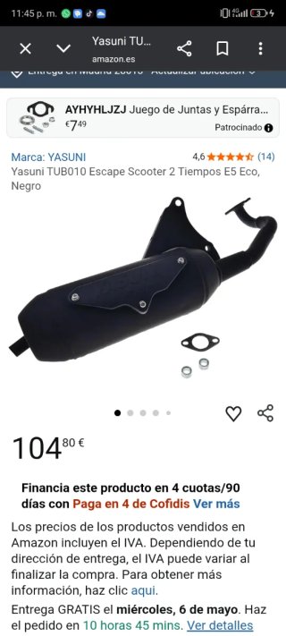 Yasuni TUB010 Escape Scooter Negro