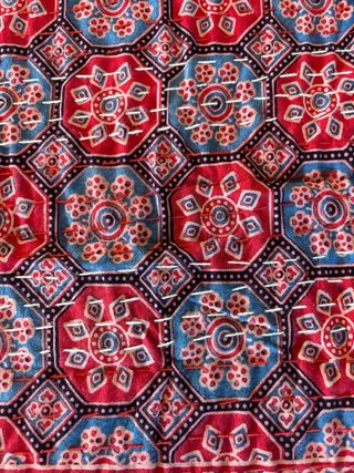 Colcha artesanal blockprint algodón
