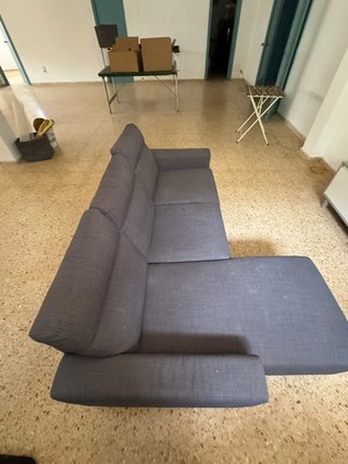Sofá modular gris tela