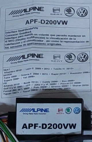 Interface Alpine APF-D200VW