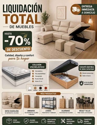 Liquidación Total Muebles -70%