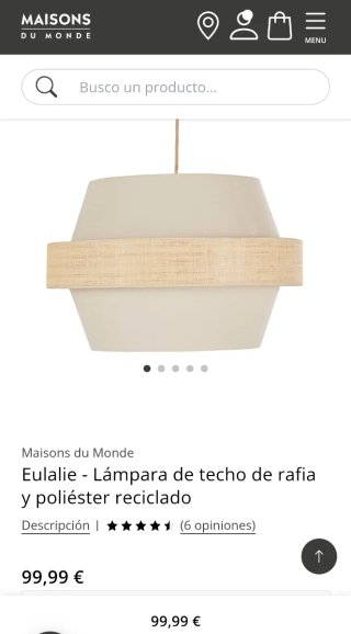 Lámpara de techo Eulalie Maisons Du Monde + Regalo
