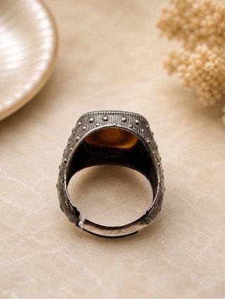 Anello uomo cammeo ferro argento 925 brunito
