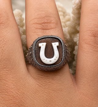 Anello uomo cammeo ferro argento 925 brunito