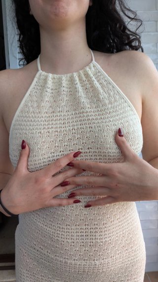 Vestito crema con frange