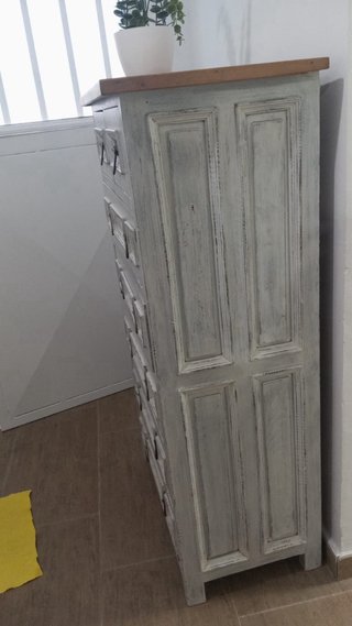 Cómoda Castellana Madera Blanca y Marrón