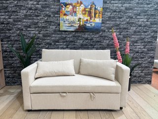 Sofá Cama Beige 138cm Tela