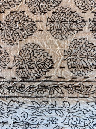 Colcha artesanal blockprint algodón