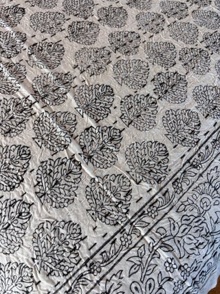 Colcha artesanal blockprint algodón