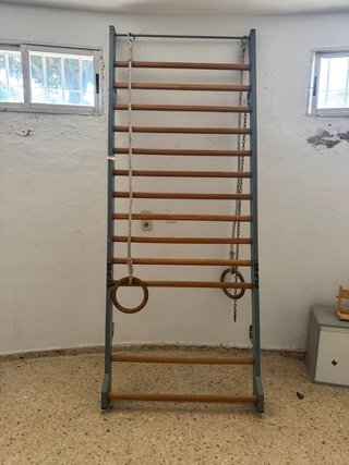 Espaldera Sueca con anillas y cuerda