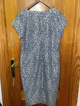 Vestido fiesta T46 azul y plateado