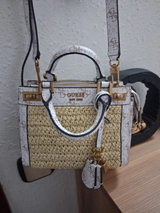 Bolsito Guess Nuevo Beige/Blanco