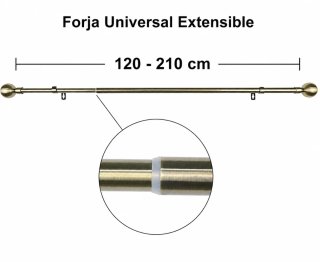 Barra Cortina Extensible Dorada 120-210 cm