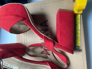 Zapatos rojos tacón alto plataforma