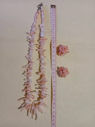 Collana ed Orecchini  Corallo Rosa