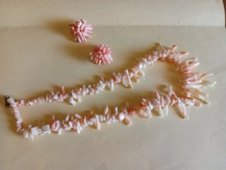 Collana ed Orecchini  Corallo Rosa