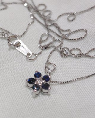Collar Oro 14k Diamante y Zafiros