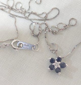 Collar Oro 14k Diamante y Zafiros