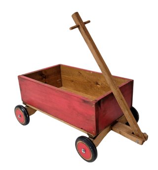 Carromato de madera rojo