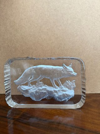 Figura de zorro en cristal