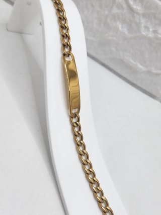 Esclava acero quirúrgico chapado oro