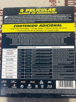 Colección Fast & Furious 9 Películas DVD
