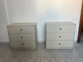 Dos Cómodas GURSKEN 3 cajones beige