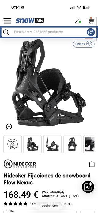 Fijaciones Snowboard nickdeker flow nexus